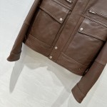 Saint Laurent style top grade lychee patterned lambskin jacket