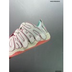 Official website Double Lace Up Casual Running Shoes Leather Red Blue Fluorescent Green Skeleton Bird