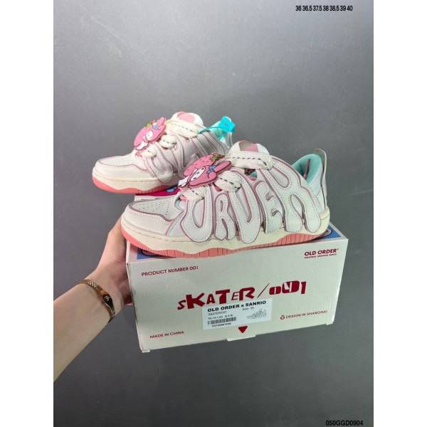 Official website Double Lace Up Casual Running Shoes Leather Red Blue Fluorescent Green Skeleton Bird