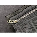 Fendi Jacquard Zipper Round Neck Sweater