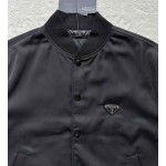 Prada black twill wool jacket