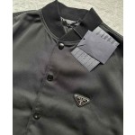 Prada black twill wool jacket