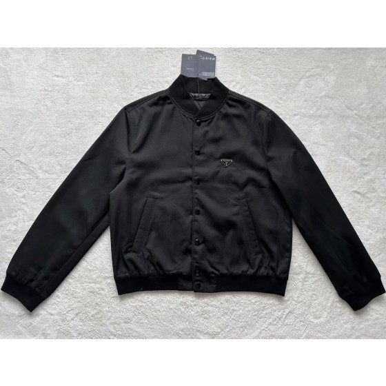 Prada black twill wool jacket