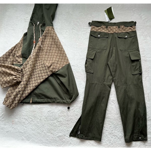 GUCCI Jacquard Canvas Splice Set • Pants