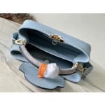 𝐋𝐎𝐔𝐈𝐒𝐕𝐔𝐈𝐓𝐓𝐎𝐍 N80741 Haze Blue with Exotic Snake Skin Gold Button