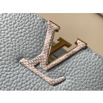 𝐋𝐎𝐔𝐈𝐒𝐕𝐔𝐈𝐓𝐓𝐎𝐍 N80741 Haze Blue with Exotic Snake Skin Gold Button