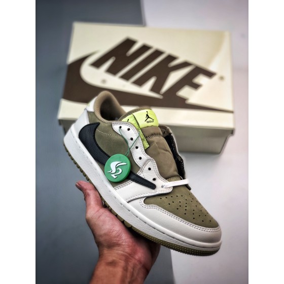 Nike  Travis Scott x Air Jordan 1 Low Golf后跟鬼脸logo
