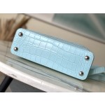 LOUIS VUITTON M48865 Blue Crocodile Silver Button