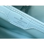 LOUIS VUITTON M48865 Blue Crocodile Silver Button