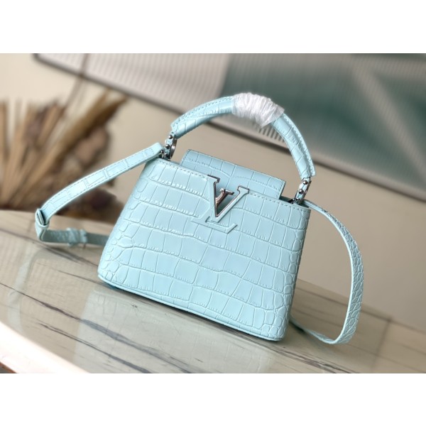𝐋𝐎𝐔𝐈𝐒𝐕𝐔𝐈𝐓𝐓𝐎𝐍 M48865 blue crocodile pattern silver buckle