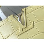 LOUIS VUITTON M48865 Yellow Crocodile Silver Buckle
