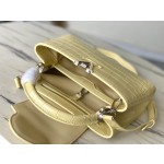 LOUIS VUITTON M48865 Yellow Crocodile Silver Buckle