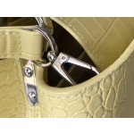 LOUIS VUITTON M48865 Yellow Crocodile Silver Buckle