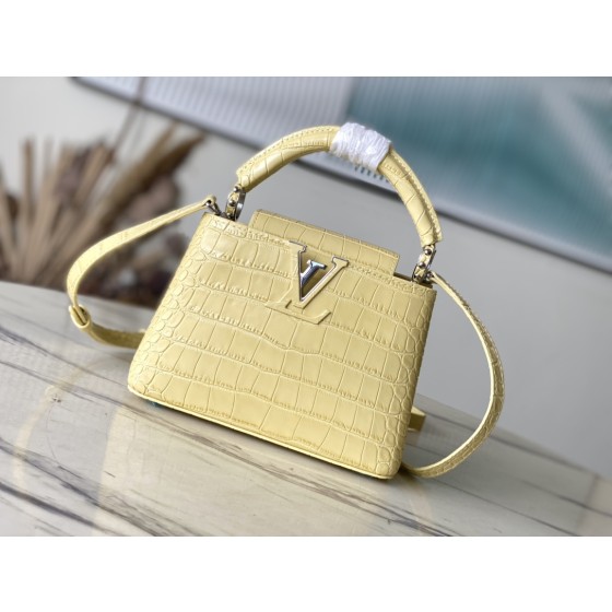 𝐋𝐎𝐔𝐈𝐒𝐕𝐔𝐈𝐓𝐓𝐎𝐍 M48865 yellow crocodile pattern silver buckle