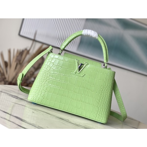 𝐋𝐎𝐔𝐈𝐒𝐕𝐔𝐈𝐓𝐓𝐎𝐍 M48865 green crocodile pattern silver buckle