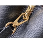 LOUIS VUITTON N83103 Black Red Ostrich Pattern Small Capsines Handbag