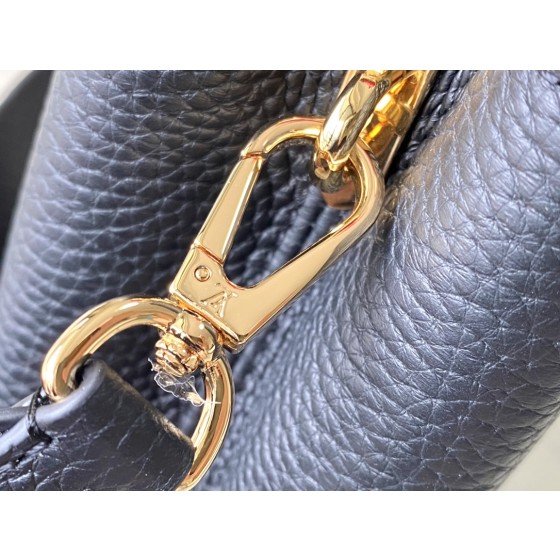 𝐋𝐎𝐔𝐈𝐒𝐕𝐔𝐈𝐓𝐓𝐎𝐍 N83103 Black and Red Ostrich Pattern Mini Capsines Handbag