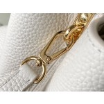 LOUIS VUITTON Milk Shake White Mix Powder Ostrich Pattern Small Capsines Handbag
