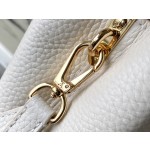 𝐋𝐎𝐔𝐈𝐒𝐕𝐔𝐈𝐓𝐓𝐎𝐍 N83103 Milk Shake White Powder Ostrich Pattern Mini Capsines Handbag