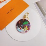 Christmas themed round card keychain