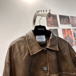Prada's new leather jacket G47 (consult customer service to confirm the size before placing an order for a customized version)