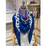 LOUIS VUITTON pumpkin printed cashmere square scarf