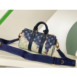 𝐋𝐎𝐔𝐈𝐒𝐕𝐔𝐈𝐓𝐓𝐎𝐍 M46804Keepall XS handbag black silver color pumpkin screen printing