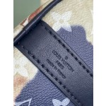 𝐋𝐎𝐔𝐈𝐒𝐕𝐔𝐈𝐓𝐓𝐎𝐍 M46804Keepall XS handbag black silver color pumpkin screen printing