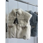 Fendi Rex Rabbit Fur Vest G21 (consult customer service to confirm size before placing an order)