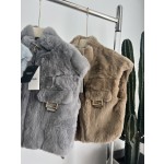Fendi Rex Rabbit Fur Vest G21 (consult customer service to confirm size before placing an order)