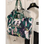 CHANEL print ➕ Wooden pearl logo beach bag model number AS3257