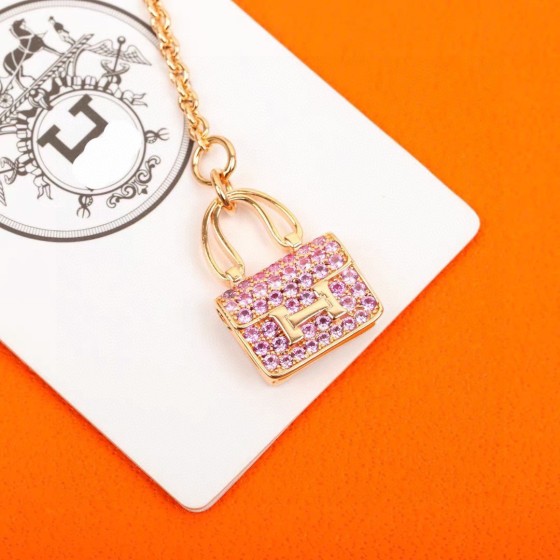 Hermes Pink Full Diamond Kangkang Bag