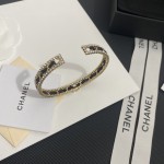 CHANEL Swallow Crystal Diamond Leather String Letter Bracelet