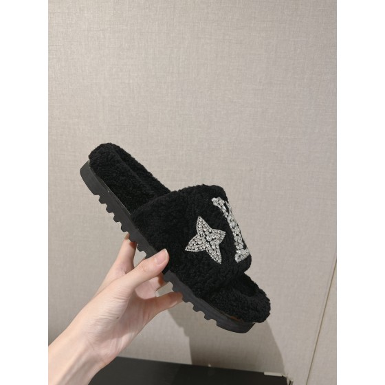 Louis Vuitton wool thick sole slippers