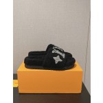 Louis Vuitton wool thick sole slippers