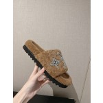 Louis Vuitton wool thick sole slippers