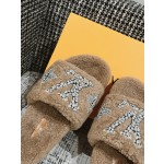Louis Vuitton wool thick sole slippers