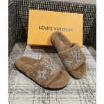 Louis Vuitton wool thick sole slippers