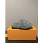 Louis Vuitton wool thick sole slippers