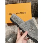 Louis Vuitton wool thick sole slippers