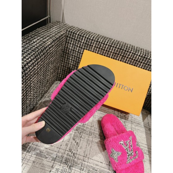 Louis Vuitton wool thick sole slippers