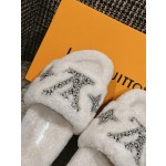Louis Vuitton wool thick sole slippers