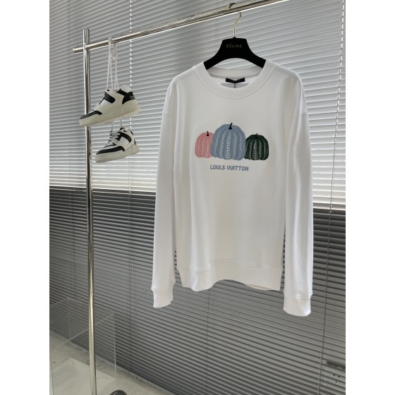 Louis Vuitton 23ss New Round Neck Sweater with Pumpkin Pattern Appearing from Bottom