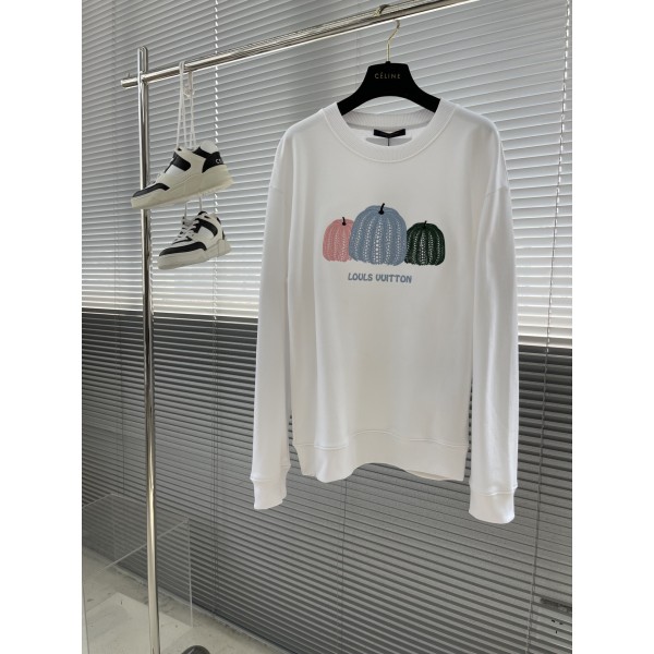 Louis Vuitton 23ss New Round Neck Sweater with Pumpkin Pattern Appearing from Bottom