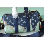 𝐋𝐎𝐔𝐈𝐒𝐕𝐔𝐈𝐓𝐓𝐎𝐍 M46804Keepall XS handbag black silver color pumpkin screen printing