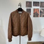 LOEWE genuine leather baseball down jacket G27 (consult customer service to confirm size before placing an order)