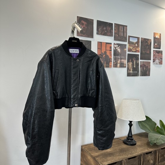 LOEWE genuine leather baseball down jacket G25 (consult customer service to confirm size before placing an order)