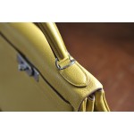 Kelly 28 Inseam Amber Yellow Silver Buckle TOGO Leather