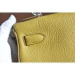 Kelly 28 Inseam Amber Yellow Silver Buckle TOGO Leather