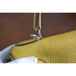 Kelly 28 Inseam Amber Yellow Silver Buckle TOGO Leather